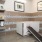 Dog wash station with ramp into bathing area 